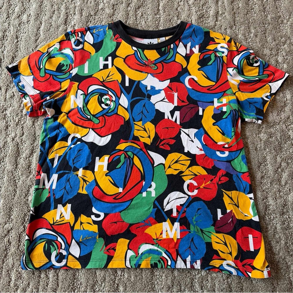Adidas Rich Mnisi T-Shirt Men's Large Multicolor Print Short Sleeve